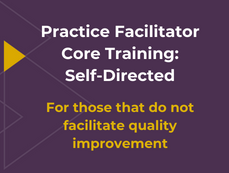 Practice Facilitator Core Training: Self-Directed. For those that do not facilitate quality improvement.